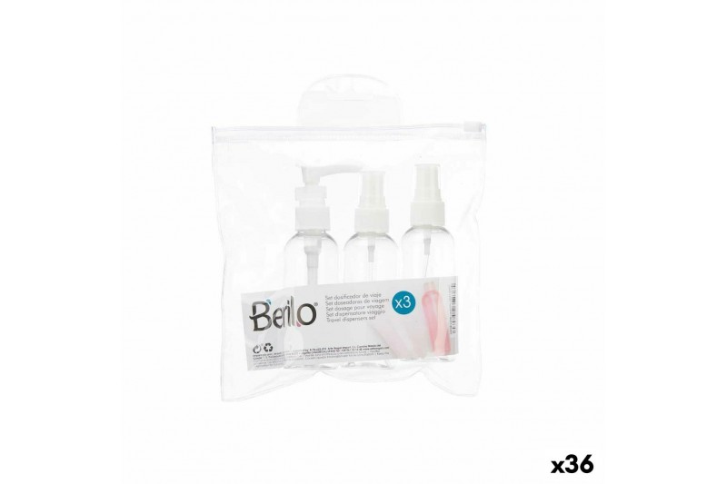 Travel Set Transparent White Plastic...