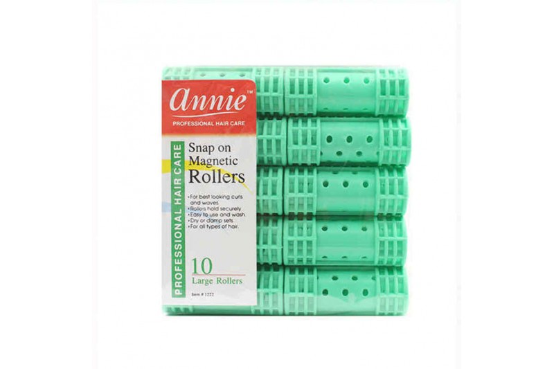 Hair rollers Annie Large Green (10 uds)