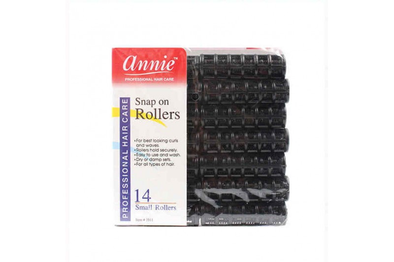 Hair rollers Annie Small Black (14 uds)