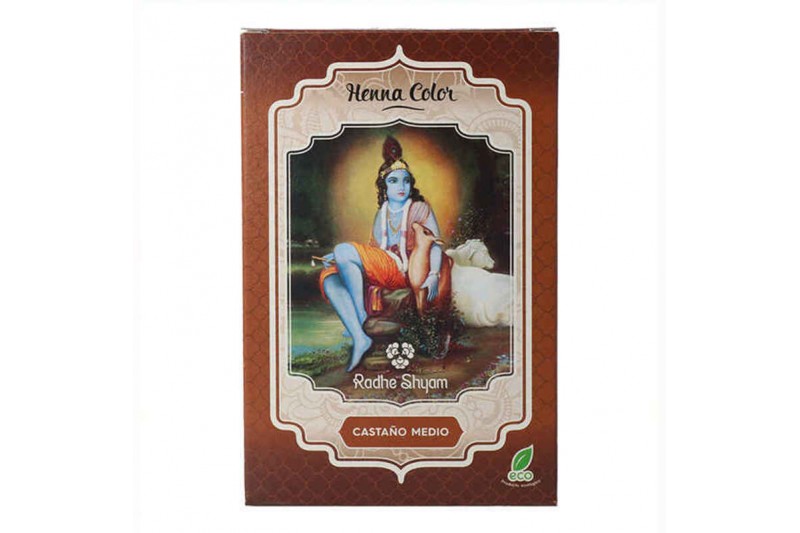 Coloration Semi-permanente Henna Radhe Shyam Châtain Moyen (100 g)