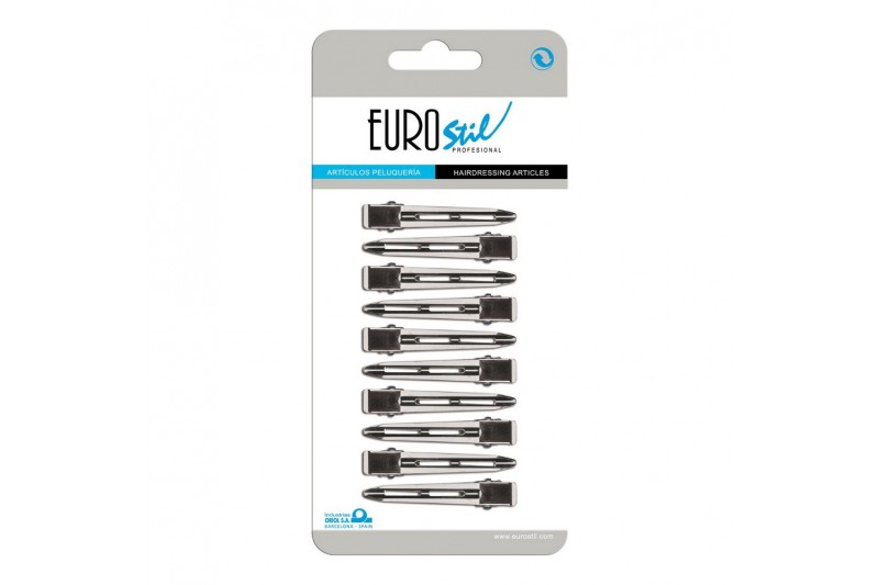 Hair clips Eurostil metal (10 uds)