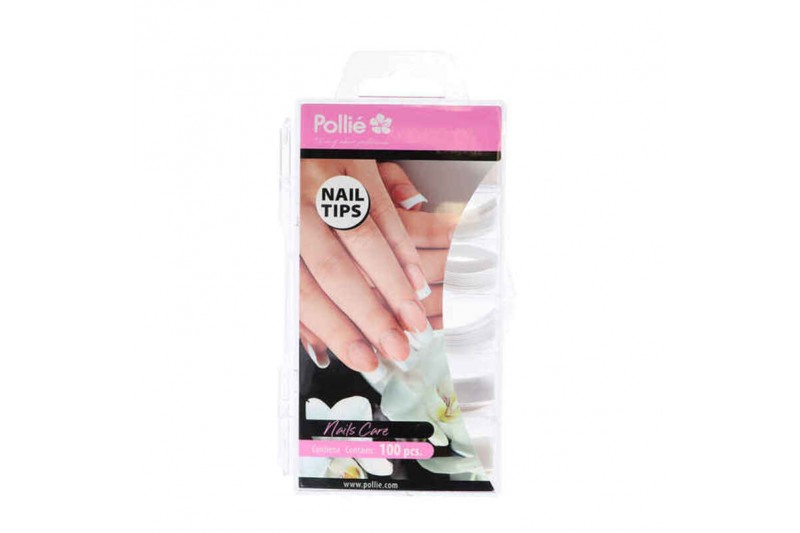 Autocollants pour ongle Eurostil Courbé Blanc (100 uds)