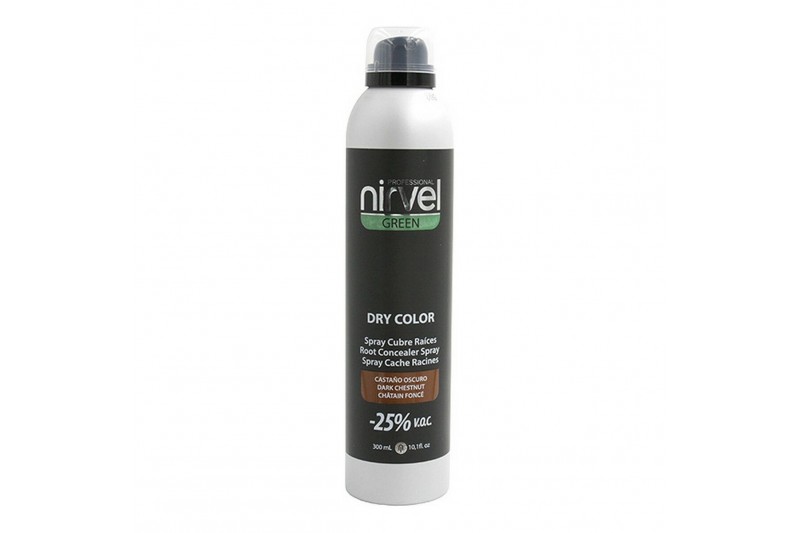 Cover Up Spray for Grey Hair Green Dry Color Nirvel Dark Brown (300 ml