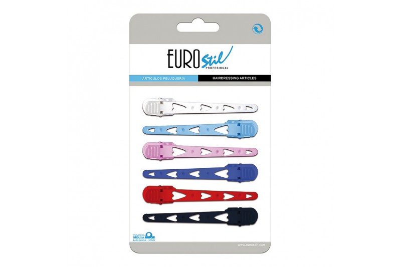 Hair clips Eurostil Plastic Heart (6...