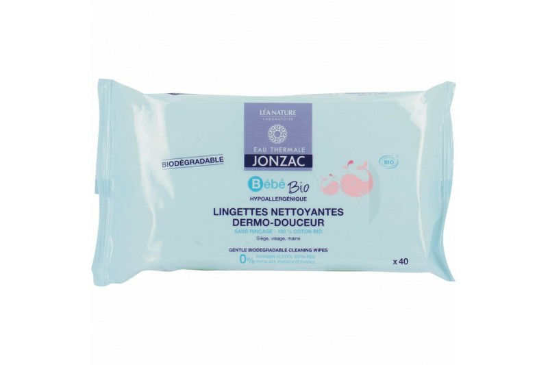 Lingettes imprégnées Eau Thermale Jonzac Bebé Bio (40 uds)