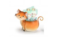 Bath Set Lorenay Bon Matin Green Tea Metal Cat (2 pcs)