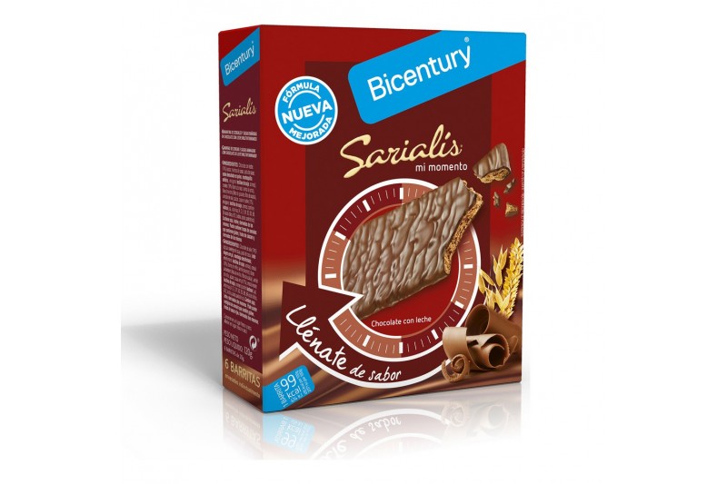 Energy bar Bicentury Sarialis Milk chocolate Cereals (6 uds)