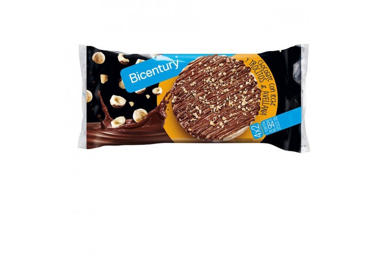 Rice cakes Bicentury Milk chocolate Hazelnuts (8 uds)