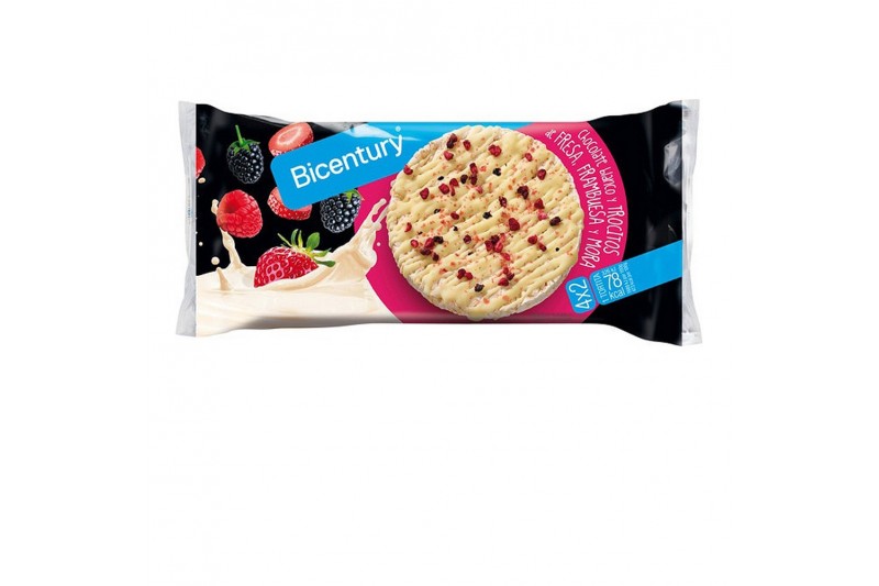 Tourteaux de riz Bicentury Chocolat blanc Fruits rouges (8 uds)