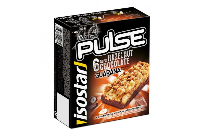 Petite barre énergétique Isostar Pulse Chocolat Noisettes (6 uds)