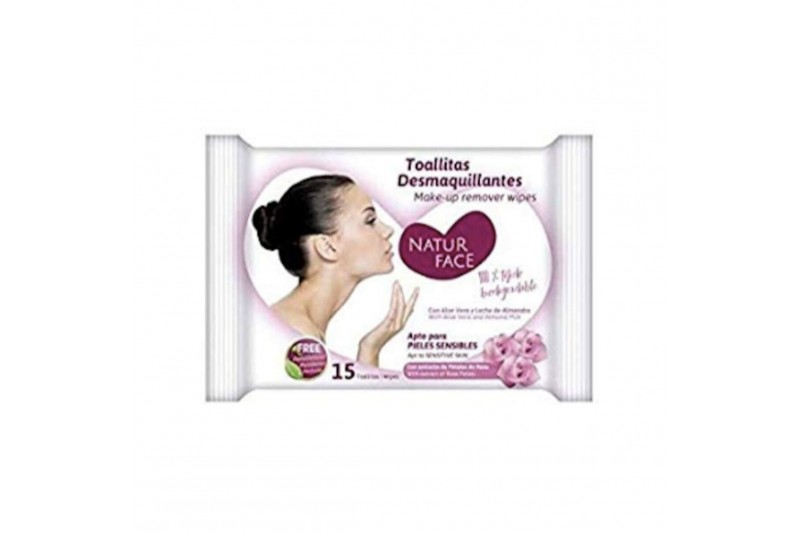 Lingettes démaquillantes Natur Face Pétales de Rose (20 uds)