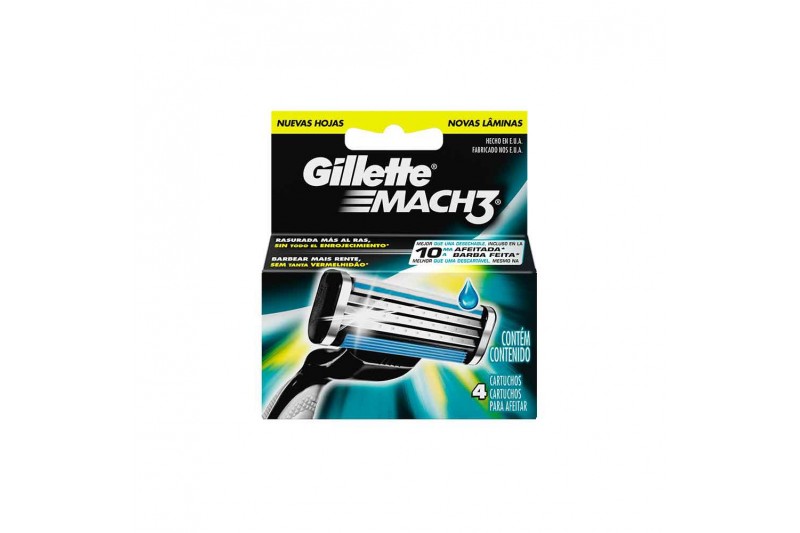 Ersatzklinge für Rasierer Gillette Mach3 (4 uds)