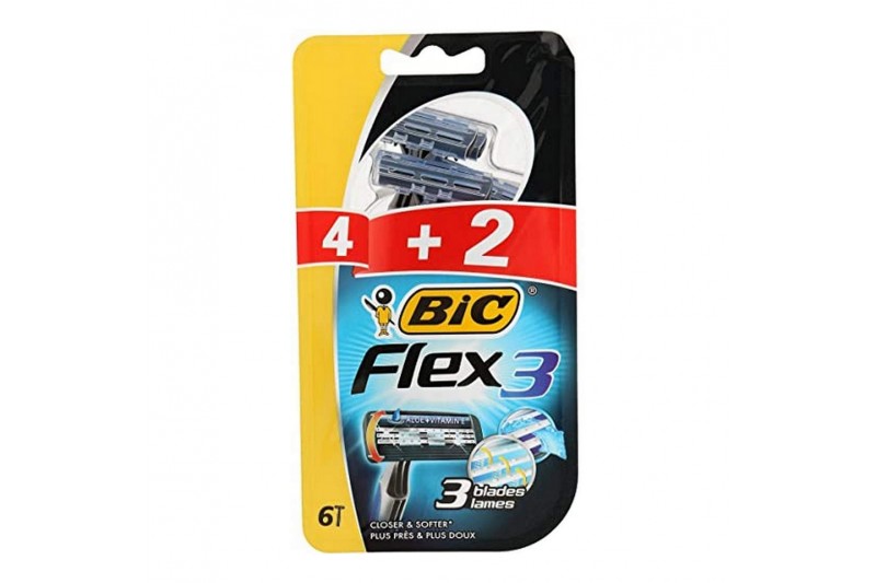 Manual shaving razor Bic Flex3 (6 uds)