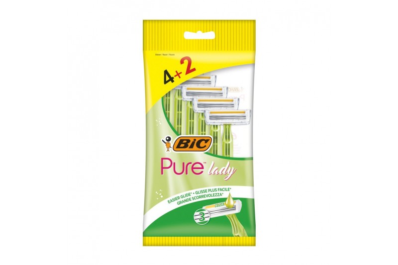 Handmatig scheermesje Bic Purelady (6 uds)