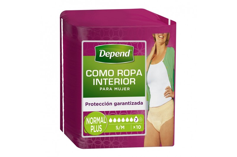 Protecteur pour Incontinence Depend Plus S/M (10 uds)