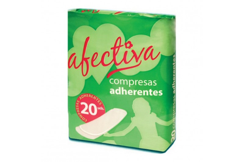 Compresses Normales Afectiva Normal Adhérent (20 uds)