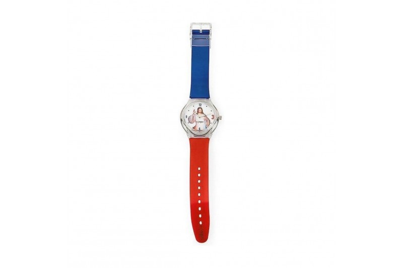 Horloge Uniseks Amen GESÙ Rosso Blu (Ø 39 mm)