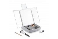 Specchio a LED Pieghevole con Contenitore per Trucchi 3 in 1 Panomir InnovaGoods