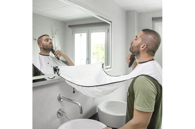 Beard-Trimming Bib with Suction Cups...