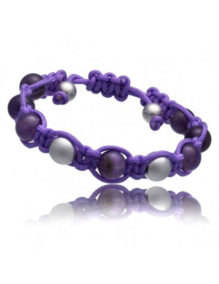 Bracciale Donna Time Force TJ1034B01X Nero Viola Argento Tessile Argen