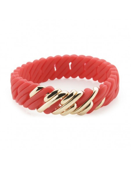 Bracelet Femme TheRubz 02-100-418 Rouge Silicone Acier inoxydable Doré Acier/Silicone (15 mm x 18 cm)