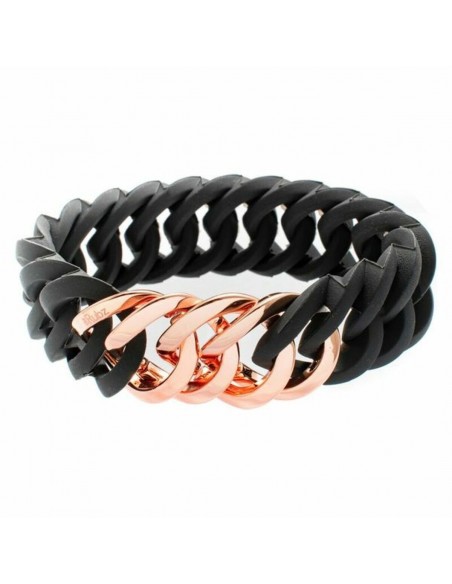 Bracelet TheRubz 100175 Noir Rose Silicone Acier inoxydable Rosé Acier/Silicone