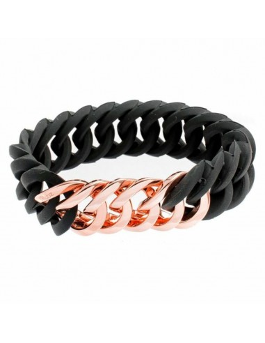 Armband TheRubz 100176 Zwart Roze Siliconen Roestvrij staal Staal/Sili