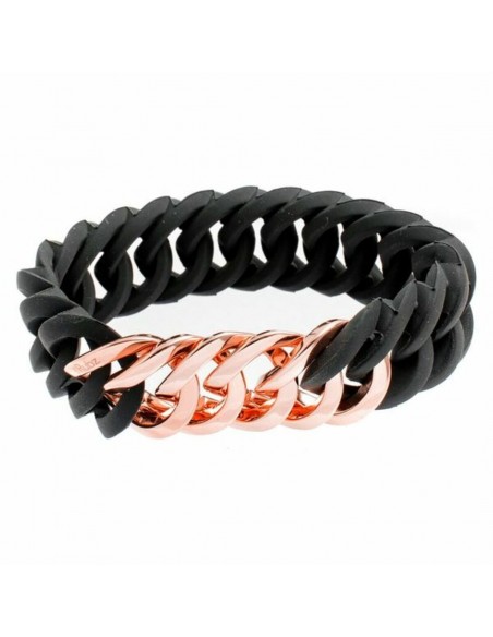 Armband TheRubz 100176 Zwart Roze Siliconen Roestvrij staal Staal/Sili