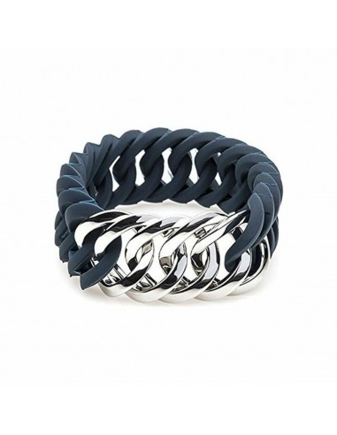 Bracciale TheRubz 100180 Azzurro Silicone Acciaio inossidabile Argenta