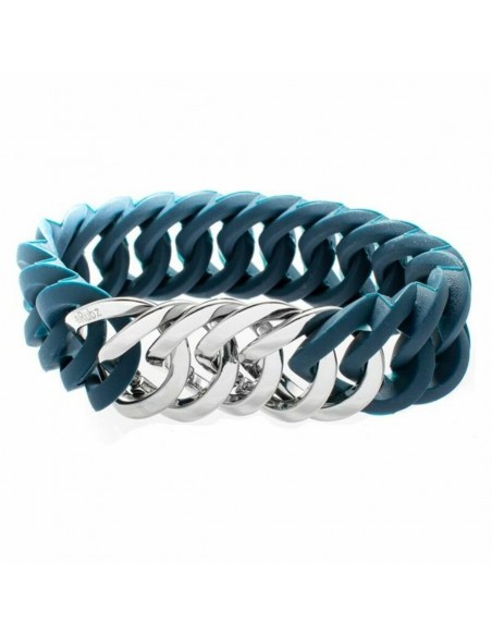 Bracelet TheRubz 100181 Bleu Silicone Acier inoxydable Argenté Acier/Silicone