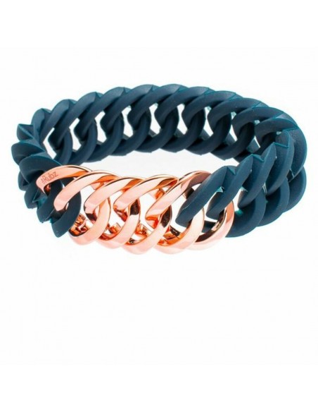 Bracelet TheRubz 100188 Bleu Rose Silicone Acier inoxydable Rosé Acier/Silicone