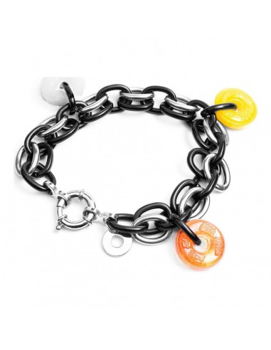 Bracelet Femme Folli Follie BA1B003SK Noir Acier inoxydable (23 cm)