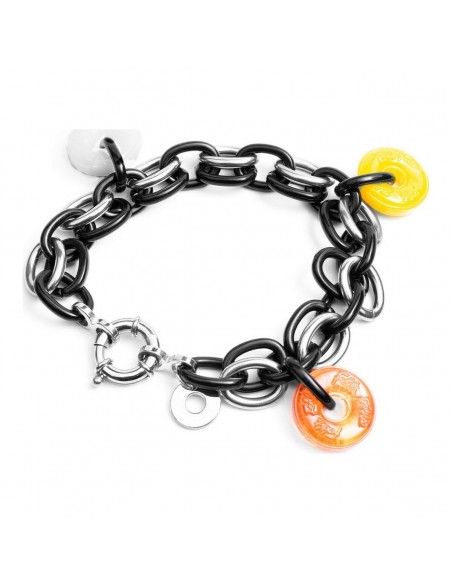 Bracelet Femme Folli Follie BA1B003SK Noir Acier inoxydable (23 cm)