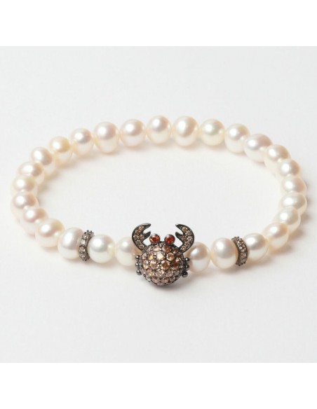 Pulsera Mujer Lancaster JLA-BR-CRAB-4-WH Marrón Blanco Plata de ley 16