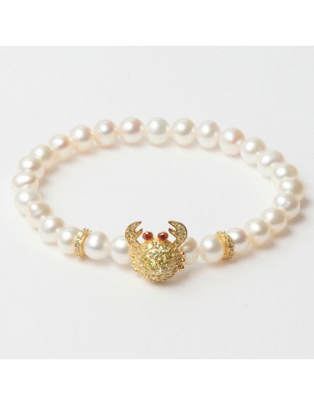 Pulsera Mujer Lancaster JLA-BR-CRAB-6-WH Dorado Blanco Plata de ley 16