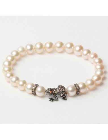 Pulsera Mujer Lancaster JLA-BR-FROG-4-WH Marrón Blanco Plata de ley 16