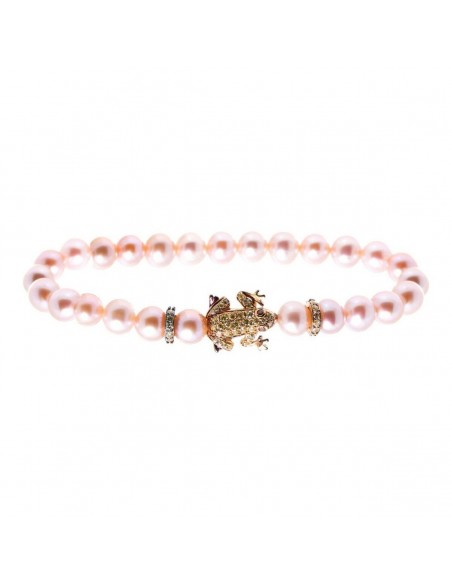 Damenarmreif Lancaster JLA-BR-FROG-6-PU Rosa Golden Zirkonia Sterlings