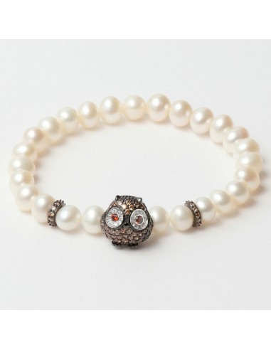 Bracelet Femme Lancaster JLA-BR-OWL-4-WH Marron Blanc Argent 925 16 mm