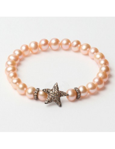 Ladies'Bracelet Lancaster JLA-BR-STAR-4-PE Brown Orange Sterling silve