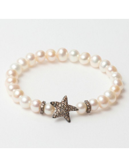 Bracciale Donna Lancaster JLA-BR-STAR-4-WH Marrone Bianco Argento puro