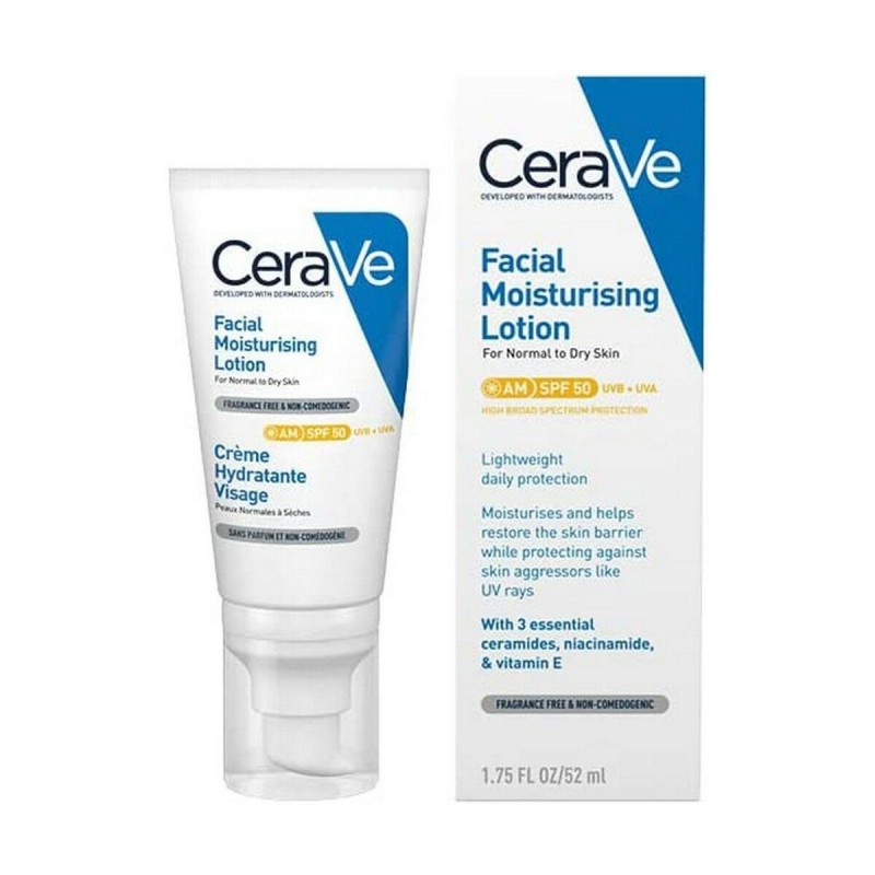 Lozione Viso Idratante CeraVe SPF 50 (52 ml)