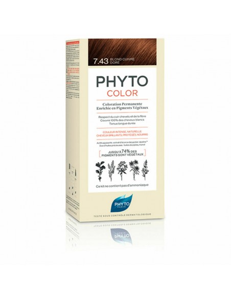 Permanente kleur PHYTO PhytoColor 7.43-rubio dorado cobrizo Geen ammon