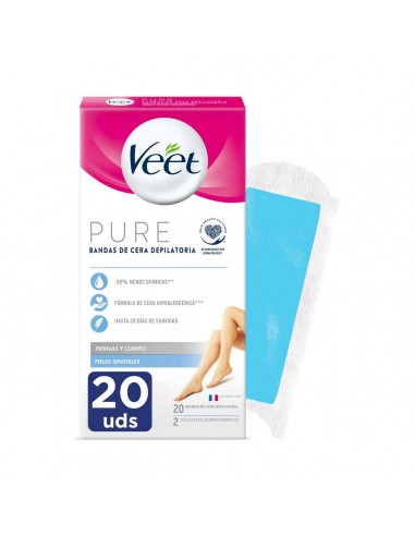 Bandas Depilatorias Corporales Veet Piel Sensible 20 Unidades