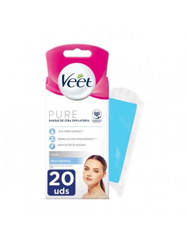 Strisce Depilatorie Viso Veet Pelle sensibile 20 Unità