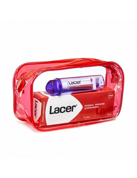 Toothbrush, Toothpaste and Mouthwash Set Lacer Travel (4 Pieces)