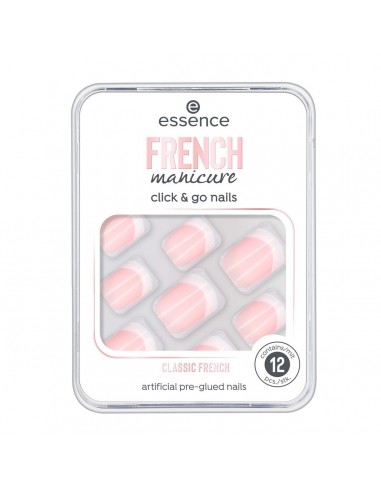 Faux ongles Essence Click & Go Nails 01-classic french French manicure 12 Unités