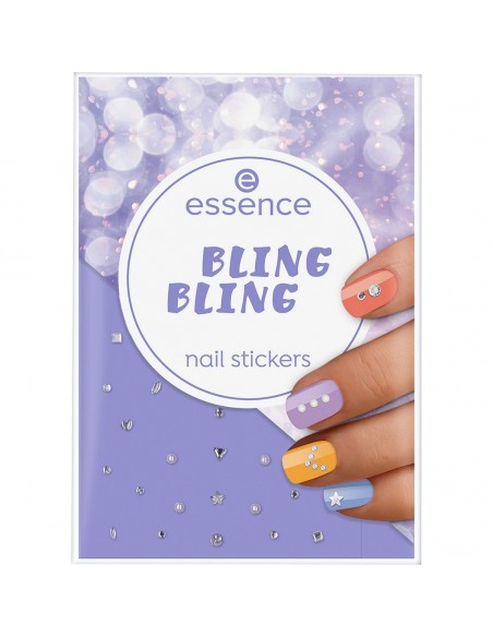 Aufkleber für Fingernägel Essence Bling Bling Glanzfinish 28 Stück