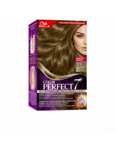 Permanent Dye Wella Color Perfect 7 Nº 7/1 Grey Hair Ash Blonde 60 ml