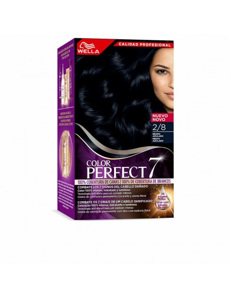 Dauerhafte Creme-Coloration Wella Color Pefect 7 2/8-negro azulado