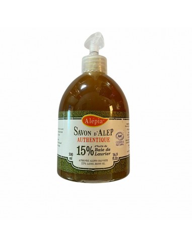 Savon liquide Alepia Savon D´Alep Authentique Doseur huile de baie de laurier (500 ml)